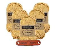 Scheepjes Catona 179 Topaz Premium Wolle 5 x 50g mercerisiertes Baumwollgarn für feine Häkelideen luftige Looks und stilvolle Wohnakzente mit mySearose Label