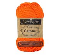 Scheepjes Catona 189 Royal Orange Premium Wolle 50g mercerisiertes Baumwollgarn für feine Häkelideen luftige Looks und stilvolle Wohnakzente mit mySearose Label
