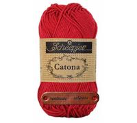 Scheepjes Catona 192 Starlet Premium Wolle 50g mercerisiertes Baumwollgarn für feine Häkelideen luftige Looks und stilvolle Wohnakzente mit mySearose Label