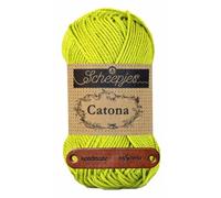 Scheepjes Catona 245 Green Yellow Premium Wolle 50g mercerisiertes Baumwollgarn für feine Häkelideen luftige Looks und stilvolle Wohnakzente mit mySearose Label