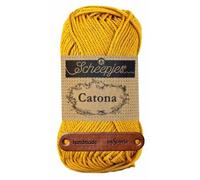 Scheepjes Catona 249 Saffron Premium Wolle 50g mercerisiertes Baumwollgarn für feine Häkelideen luftige Looks und stilvolle Wohnakzente mit mySearose Label