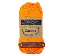 Scheepjes Catona 281 Tangerine Premium Wolle 50g mercerisiertes Baumwollgarn für feine Häkelideen luftige Looks und stilvolle Wohnakzente mit mySearose Label