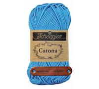 Scheepjes Catona 384 Powder Blue Premium Wolle 50g mercerisiertes Baumwollgarn für feine Häkelideen luftige Looks und stilvolle Wohnakzente mit mySearose Label