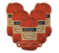 Scheepjes Catona 388 Rust Premium Wolle 5 x 50g mercerisiertes Baumwollgarn für feine Häkelideen luftige Looks und stilvolle Wohnakzente mit mySearose Label