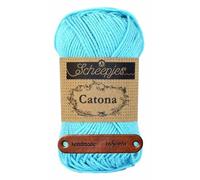 Scheepjes Catona 397 Cyan Premium Wolle 50g mercerisiertes Baumwollgarn für feine Häkelideen luftige Looks und stilvolle Wohnakzente mit mySearose Label