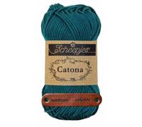 Scheepjes Catona 401 Dark Teal Premium Wolle 50g mercerisiertes Baumwollgarn für feine Häkelideen luftige Looks und stilvolle Wohnakzente mit mySearose Label