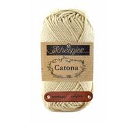 Scheepjes Catona 404 English Tea Premium Wolle 50g mercerisiertes Baumwollgarn für feine Häkelideen luftige Looks und stilvolle Wohnakzente mit mySearose Label