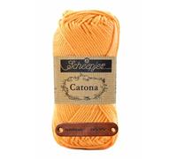 Scheepjes Catona 411 Sweet Orange Premium Wolle 50g mercerisiertes Baumwollgarn für feine Häkelideen luftige Looks und stilvolle Wohnakzente mit mySearose Label
