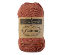 Scheepjes Catona 504 Brick Red Premium Wolle 50g mercerisiertes Baumwollgarn für feine Häkelideen luftige Looks und stilvolle Wohnakzente mit mySearose Label