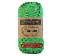 Scheepjes Catona 515 Emerald Premium Wolle 50g mercerisiertes Baumwollgarn für feine Häkelideen luftige Looks und stilvolle Wohnakzente mit mySearose Label