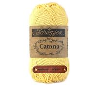 Scheepjes Catona 522 Primrose Premium Wolle 50g mercerisiertes Baumwollgarn für feine Häkelideen luftige Looks und stilvolle Wohnakzente mit mySearose Label