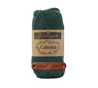 Scheepjes Catona 525 Fir Premium Wolle 50g mercerisiertes Baumwollgarn für feine Häkelideen luftige Looks und stilvolle Wohnakzente mit mySearose Label
