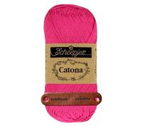 Scheepjes Catona 604 Neon Pink Premium Wolle 50g mercerisiertes Baumwollgarn für feine Häkelideen luftige Looks und stilvolle Wohnakzente mit mySearose Label