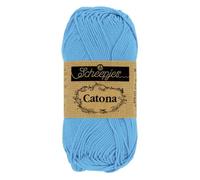 Scheepjes Catona Baumwollgarn blau kräftig uni einfarbig, reine Baumwolle zum stricken und häkeln | 100% Baumwolle | 50g 125m (384 Powder Blue)