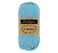 Scheepjes Catona Baumwollgarn blau uni einfarbig, reine Baumwolle zum stricken und häkeln | 100% Baumwolle | 50g 125m (509 Baby Blue)