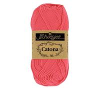 Scheepjes Catona Baumwollgarn pink uni einfarbig, reine Baumwolle zum stricken und häkeln | 100% Baumwolle | 50g 125m (256 Cornelia Rose)