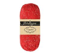 Scheepjes Catona Shine 1x50g - Hot Red & Silver Strick- und Häkelgarn