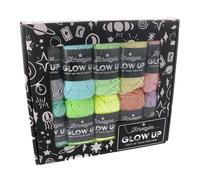 Scheepjes Glow Up Fingering Weight Garn, Polyester, für Strick- oder Häkelprojekte, mehrfarbig, 10 x 25 g