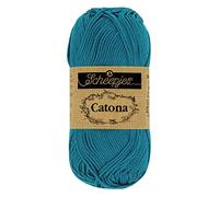 Scheepjes - Hilo Scheepjes Catona 400, color azul petróleo, 1 x 50 g