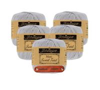 Scheepjes Maxi Sweet Treat 074 Mercury Premium Wolle 5 x 25g für filigrane Spitzen Häkelideen zarte Dekoprojekte und feine Handarbeiten mit mySearose Label