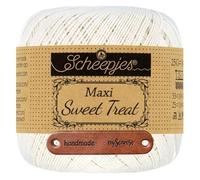 Scheepjes Maxi Sweet Treat 105 Bridal White Premium Wolle 25g für filigrane Spitzen Häkelideen zarte Dekoprojekte und feine Handarbeiten mit mySearose Label