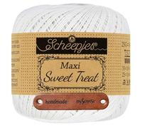 Scheepjes Maxi Sweet Treat 106 Snow White Premium Wolle 25g für filigrane Spitzen Häkelideen zarte Dekoprojekte und feine Handarbeiten mit mySearose Label