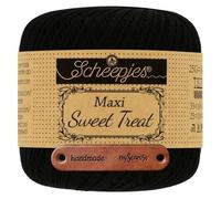 Scheepjes Maxi Sweet Treat 110 Black Premium Wolle 25g für filigrane Spitzen Häkelideen zarte Dekoprojekte und feine Handarbeiten mit mySearose Label