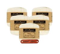 Scheepjes Maxi Sweet Treat 130 Old Lace Premium Wolle 5 x 25g für filigrane Spitzen Häkelideen zarte Dekoprojekte und feine Handarbeiten mit mySearose Label