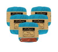 Scheepjes Maxi Sweet Treat 146 Vivid Blue Premium Wolle 5 x 25g für filigrane Spitzen Häkelideen zarte Dekoprojekte und feine Handarbeiten mit mySearose Label