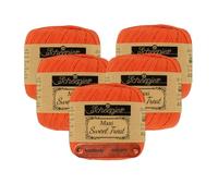 Scheepjes Maxi Sweet Treat 189 Royal Orange Premium Wolle 5 x 25g für filigrane Spitzen Häkelideen zarte Dekoprojekte und feine Handarbeiten mit mySearose Label