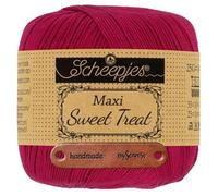 Scheepjes Maxi Sweet Treat 192 Scarlet Premium Wolle 25g für filigrane Spitzen Häkelideen zarte Dekoprojekte und feine Handarbeiten mit mySearose Label