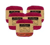 Scheepjes Maxi Sweet Treat 192 Scarlet Premium Wolle 5 x 25g für filigrane Spitzen Häkelideen zarte Dekoprojekte und feine Handarbeiten mit mySearose Label