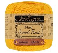 Scheepjes Maxi Sweet Treat 208 Yellow Gold Premium Wolle 25g für filigrane Spitzen Häkelideen zarte Dekoprojekte und feine Handarbeiten mit mySearose Label