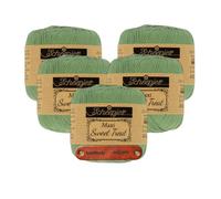 Scheepjes Maxi Sweet Treat 212 Sage Green Premium Wolle 5 x 25g für filigrane Spitzen Häkelideen zarte Dekoprojekte und feine Handarbeiten mit mySearose Label