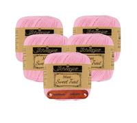 Scheepjes Maxi Sweet Treat 222 Tulip Premium Wolle 5 x 25g für filigrane Spitzen Häkelideen zarte Dekoprojekte und feine Handarbeiten mit mySearose Label