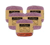 Scheepjes Maxi Sweet Treat 240 Amethyst Premium Wolle 5 x 25g für filigrane Spitzen Häkelideen zarte Dekoprojekte und feine Handarbeiten mit mySearose Label