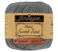 Scheepjes Maxi Sweet Treat 242 Metal Gray Premium Wolle 25g für filigrane Spitzen Häkelideen zarte Dekoprojekte und feine Handarbeiten mit mySearose Label