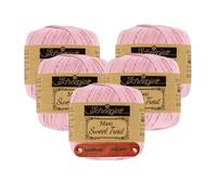 Scheepjes Maxi Sweet Treat 246 Icy Pink Premium Wolle 5 x 25g für filigrane Spitzen Häkelideen zarte Dekoprojekte und feine Handarbeiten mit mySearose Label