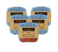 Scheepjes Maxi Sweet Treat 247 Bluebird Premium Wolle 5 x 25g für filigrane Spitzen Häkelideen zarte Dekoprojekte und feine Handarbeiten mit mySearose Label