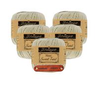 Scheepjes Maxi Sweet Treat 248 Champagne Premium Wolle 5 x 25g für filigrane Spitzen Häkelideen zarte Dekoprojekte und feine Handarbeiten mit mySearose Label