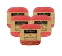 Scheepjes Maxi Sweet Treat 252 Watermelon Premium Wolle 5 x 25g für filigrane Spitzen Häkelideen zarte Dekoprojekte und feine Handarbeiten mit mySearose Label
