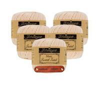 Scheepjes Maxi Sweet Treat 255 Shell Premium Wolle 5 x 25g für filigrane Spitzen Häkelideen zarte Dekoprojekte und feine Handarbeiten mit mySearose Label