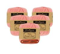 Scheepjes Maxi Sweet Treat 264 Light Coral Premium Wolle 5 x 25g für filigrane Spitzen Häkelideen zarte Dekoprojekte und feine Handarbeiten mit mySearose Label