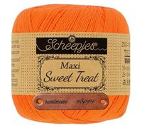 Scheepjes Maxi Sweet Treat 281 Tangerine Premium Wolle 25g für filigrane Spitzen Häkelideen zarte Dekoprojekte und feine Handarbeiten mit mySearose Label