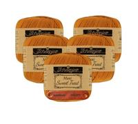 Scheepjes Maxi Sweet Treat 383 Ginger Gold Premium Wolle 5 x 25g für filigrane Spitzen Häkelideen zarte Dekoprojekte und feine Handarbeiten mit mySearose Label