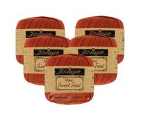 Scheepjes Maxi Sweet Treat 388 Rust Premium Wolle 5 x 25g für filigrane Spitzen Häkelideen zarte Dekoprojekte und feine Handarbeiten mit mySearose Label