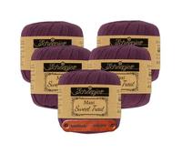 Scheepjes Maxi Sweet Treat 394 Shadow Purple Premium Wolle 5 x 25g für filigrane Spitzen Häkelideen zarte Dekoprojekte und feine Handarbeiten mit mySearose Label