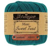 Scheepjes Maxi Sweet Treat 401 Dark Teal Premium Wolle 25g für filigrane Spitzen Häkelideen zarte Dekoprojekte und feine Handarbeiten mit mySearose Label
