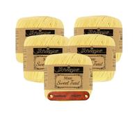 Scheepjes Maxi Sweet Treat 403 Lemonade Premium Wolle 5 x 25g für filigrane Spitzen Häkelideen zarte Dekoprojekte und feine Handarbeiten mit mySearose Label