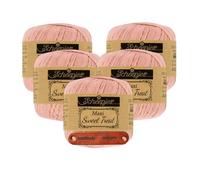 Scheepjes Maxi Sweet Treat 408 Old Rosa Premium Wolle 5 x 25g für filigrane Spitzen Häkelideen zarte Dekoprojekte und feine Handarbeiten mit mySearose Label